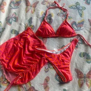 SHEIN Vibrant Pink and Orange Bikini Set